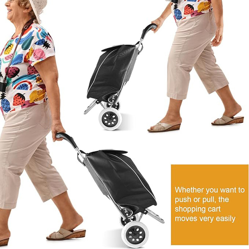 Shopping Cart Foldable 2-in-1 Foldable Shopping Cart With Wheels - 25kg Capacity Grocery Trolley With Waterproof Bag Portable Grocery Carrier - Foto 13