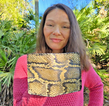 Burmese PYTHON Credit Card case SNAKE Skin Handmade MILLENNIAL Credit Card case