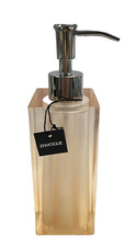 ENVOGUE YELLOW,LEMON ACRYLIC POLISHED SILVER TONE PUMP BATHROOM SOAP DISPENSER