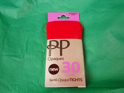 Pretty Polly Opaques  30 Denier Semi-Opaque Tights Rouge Size M/L New UK-Stock