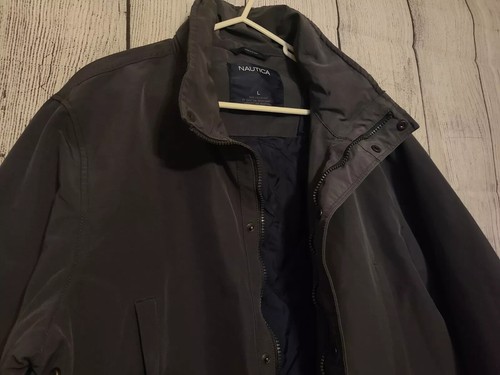 Nautica Mens $250 Water Resistant Cotton Blend Trench Coat Rain Jacket Sz Large - Picture 3 of 7