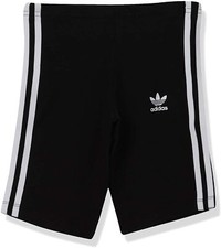 adidas Originals unisex-youth Cycling Shorts Black/White Medium