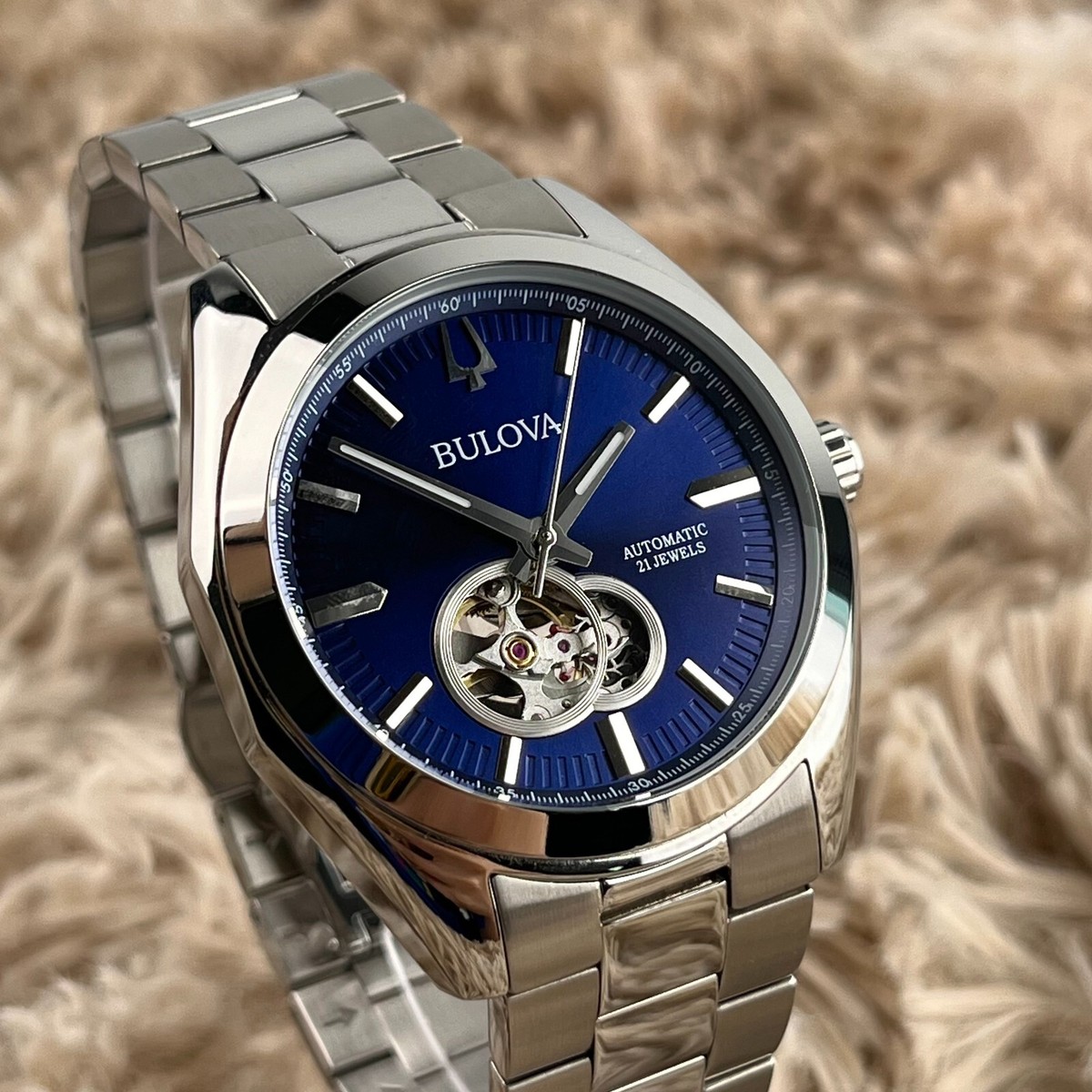 Bulova Surveyor 42mm Blue Dial Chronograph Stainless Steel Men's