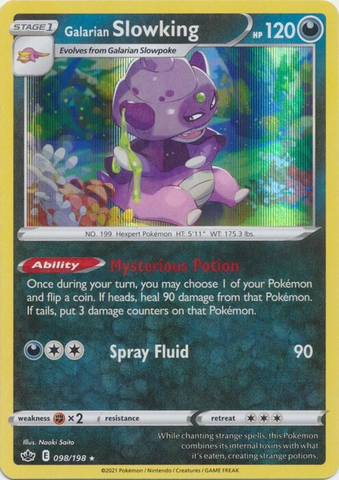 Holo Galarian Slowking - 098/198 Chilling Reign Rare Pokemon TCG