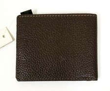 NEW FOSSIL CAMDEN DARK BROWN PEBBLED LEATHER,BIFOLD MEN'S WALLET