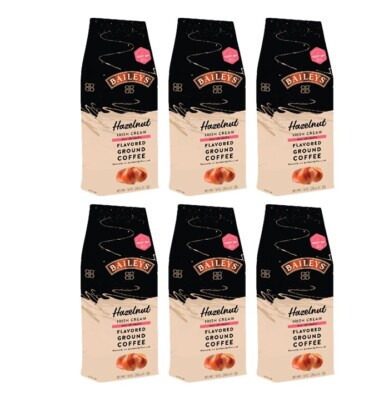 Bailey's Hazelnut Irish Cream, Flavored Ground Coffee, 10 oz bag (Six-Pack)