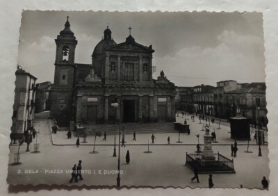 Gela - Piazza Umberto I. E Duomo, Italy. Postcard (Q2)
