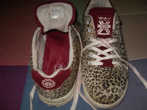 WAU Zapatillas pelo leopardo lince tigre Burdeos EU 38 - UK 5 Weareunited |  eBay