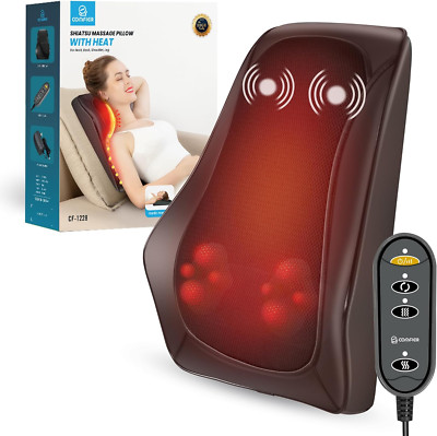 Shiatsu Back Massager with Heat - 3D Kneading Pillow for Pain Relief