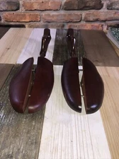 Vintage Wood Shoe Tree # 5, Travel Tree Varnish Solid Brown Plastic Handle