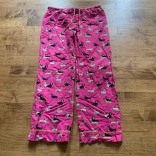 PJ Salvage Medium Pajama Pants Sleep Lounge Pink Dog Drawstring Lightweight