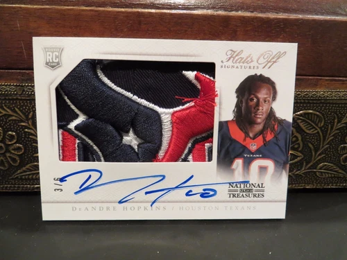 National Treasures Hats Off Rookie Autograph Texans DeAndre Hopkins 3/6  2013