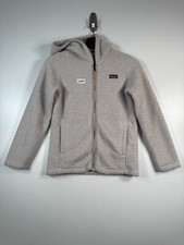 Patagonia Los Gatos Unisex Kids Full Zip Hoodie Fleece Jacket Beige Sz L 12