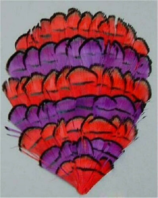 Red Purple Amherst Pheasant Feather Pad Hat Headband Purse Sew or Glue on     