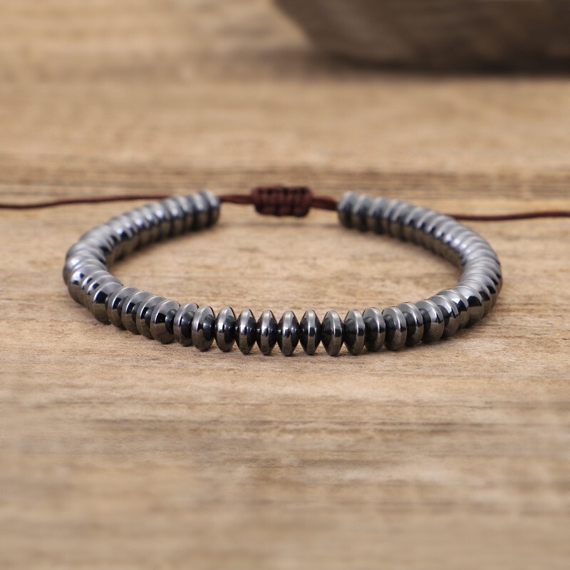 Hematite Bead Balance Men Bracelet Healing Reiki Protection Handmade  Bracelet