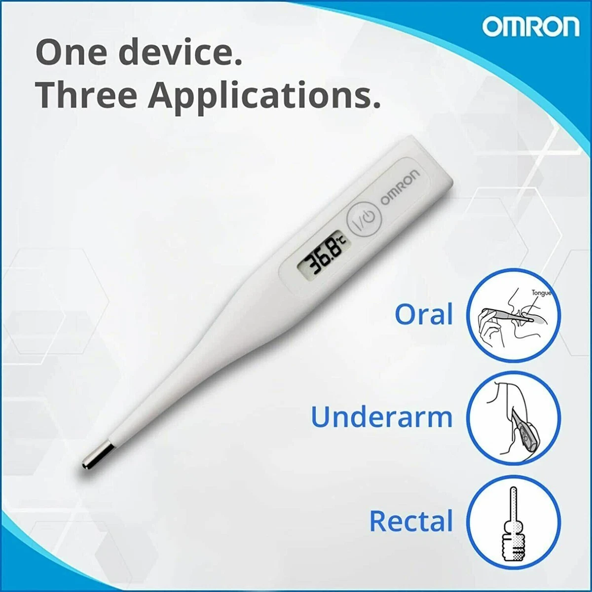 Omron MC 246 Digital Thermometer Oral Underarm Temperature Water