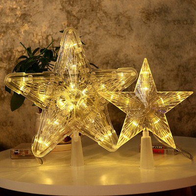 Weihnachtsbaumspitze 35 Cm In Ice Champagner Silber – Handgefertigt, Mundgeblasen, Mit Kometen-Design