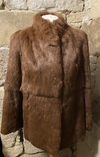 Gorgeous Genuine Rabbit Real Fur Coney Coat Size 14