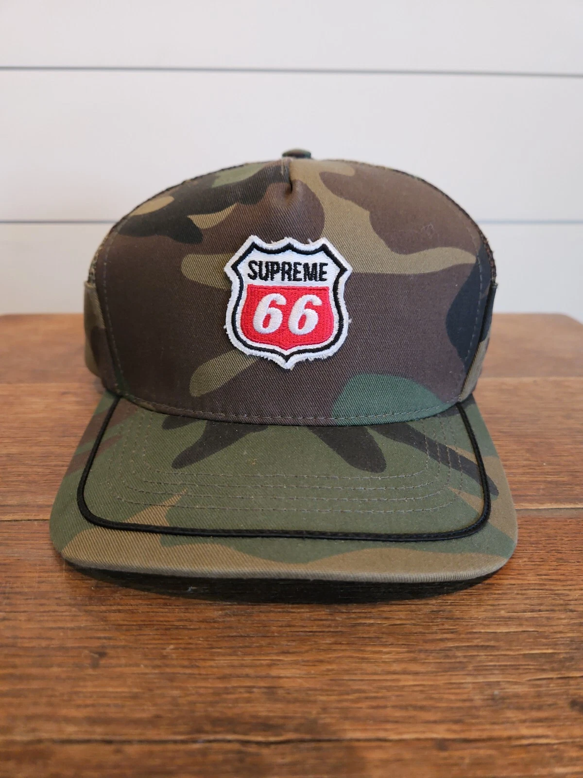 Chapeau Supreme Route 66 5 panneaux casquette camouflage chasse hipster SS12 FABRIQUÉ AUX ÉTATS UNIS