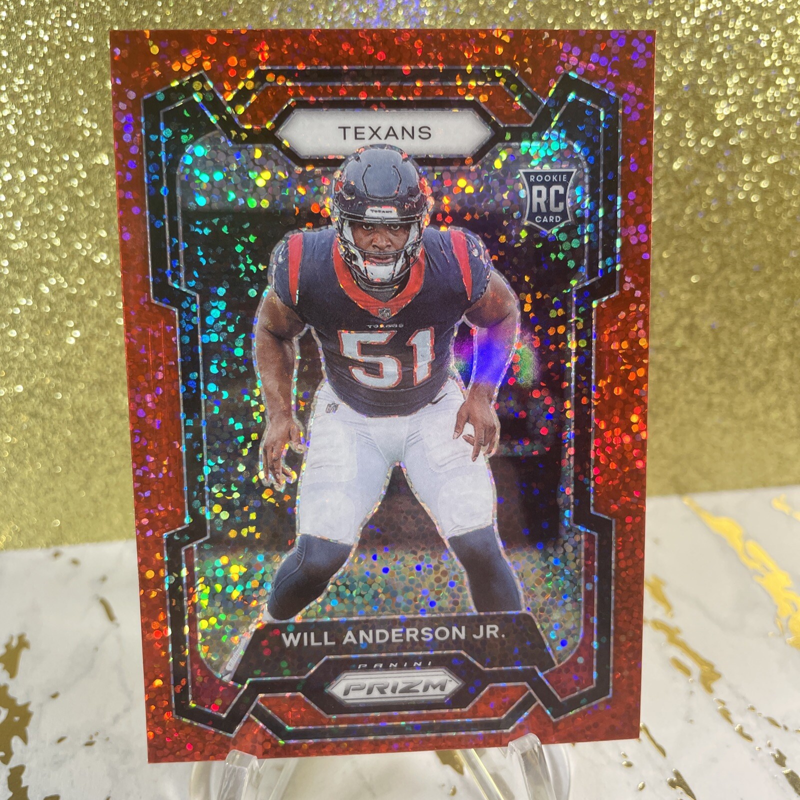 WILL ANDERSON JR 2023 PANINI PRIZM RED SPARKLE PRIZMS SP RC #342