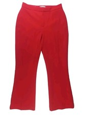 Womens Nine West Dress Pants Red, Kick Flare Leg High Rise Suiting Capris Sz 4