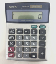 Casio MS-80TE Compact Desktop Calculator Tax  Exchange Solar 2 Way Power