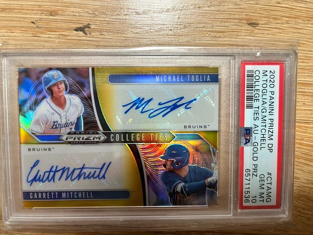 2020 Prizm Draft Garrett Mitchell Michael Toglia Gold Dual Auto 7/10 SP PSA 10