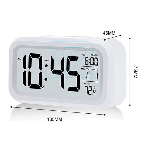 Digital Bedside Snooze Alarm Clock Time Temperature Day/Night Desktop LED Clocks - Picture 8 of 12