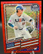2026 Panini USA Baseball Stars & Stripes Prizm Grady Emerson Red Mosaic /149 18U