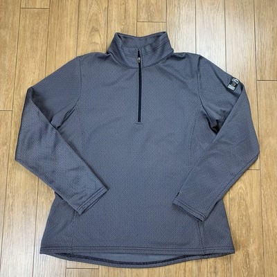 Kerrits Riding Shirt Women XL Gray Geometric Equestrian 1/4 Zip Pullover USA