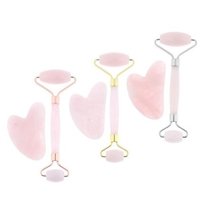 Jade Roller Set in V Form für Gua Sha Schabebretter zur Gesichts , Hals  und