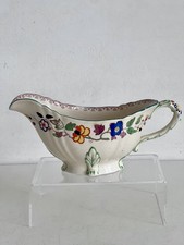 Antique Masons Patent Ironstone Gravy or Sauce Boat Pheasant Exotic Bird