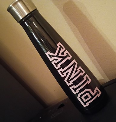 S'ip by S'well Insulated Stainless Steel Bottle 15 oz 450 ml Black PINK Logo