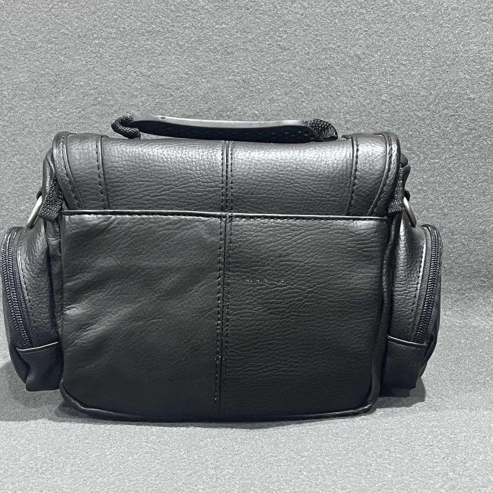 NUEVO SIN ETIQUETAS - Bolso de hombro Targus de cuero negro para cámara de viaje con correa - Multi bolsillo Foto 3 de 4