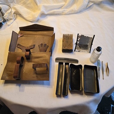 Vintage Bak-Prop Men s Grooming Kit Top Grain Leather Travel Toiletry Case USA