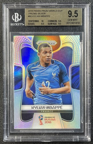 KYLIAN MBAPPE BGS 9.5 2018 PANINI PRIZM WORLD CUP #80 ROOKIE SILVER FRANCE TG+