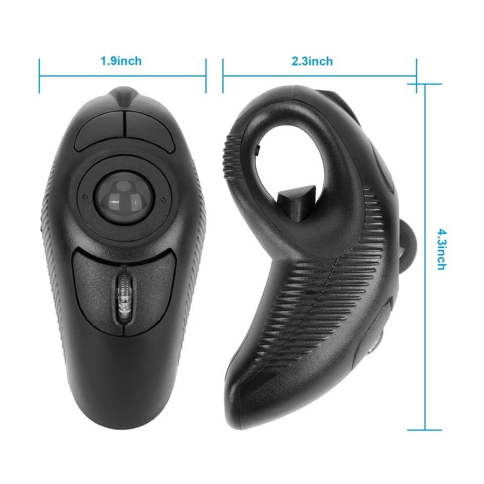 Wireless USB Handheld Finger Trackball Mouse with Laser Pointer Battery Powered - Image 3 of 4