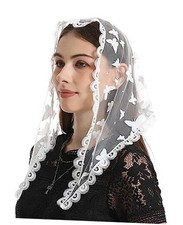 Small Triangle Chapel Veil: Vintage Inspired Lace Mantilla Veils for White