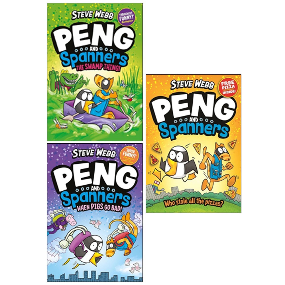Peng and Spanners Series 3 Books Collection Set By Steve Webb When Pigs Go Bad!