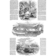 ETHIOPIA Scenes from Native Life in the Highlands - Antique Print 1843