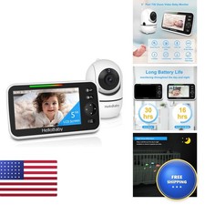 Hellobaby No Wifi Baby Monitor 5 Screen 30-Hour Battery Pan-Tilt-Zoom Video
