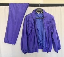 Vintage Silk Track Suit Women  s Size PS EVR Windbreaker 2 Piece Purple READ