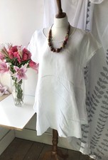 Phase Eight White Linen Tunic Size 14 Excellent Condition Summer