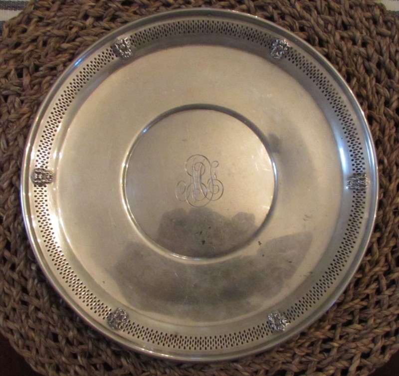 265g Sterling Silver B&M Baldwin & Miller Reticulated Border Plate Dish