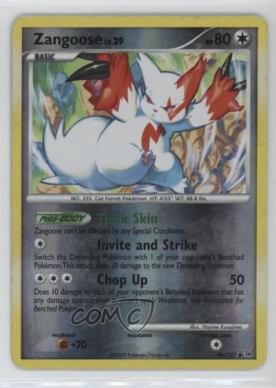 Zangoose Reverse Foil Pokémon Platinum #66 2009