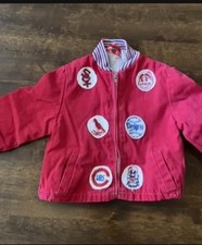 Vtg Boys Major League Baseball Patched Jacket. See Measurements In Photos