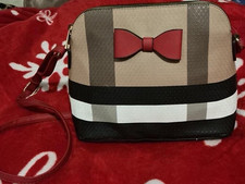 Women s Small Plaid Crossbody Bag with Bow, Z...