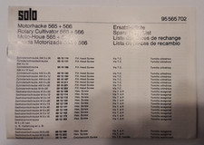 SOLO Motorhacke 565 + 566 Original Ersatzteilliste Sammler selten