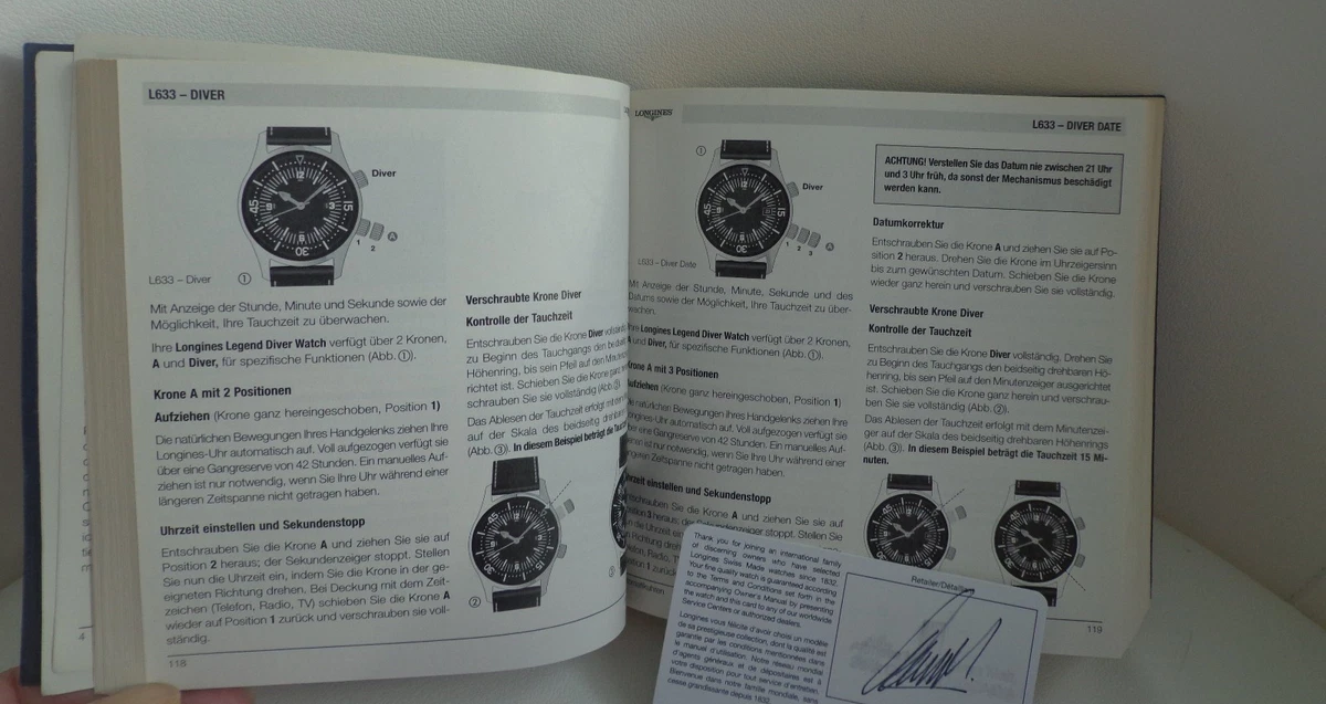 LONGINES - RELOJES 2012 - Manual de instrucciones Manual - MODE D'EMPLOI VINTAGE