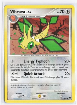 Pokemon TCG Vibrava 53/111 Rising Rivals Uncommon NM